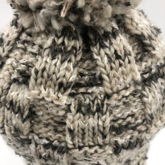 ✨ Eddie Bauer Y2K Basket-Weave Pom Beanie — Oatmeal & Charcoal Marled (RN 47648) - Picture 7 of 11